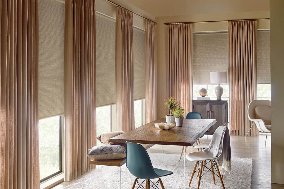 Hunter Douglas Design Studio™ Custom Drapes installed in a home's interior