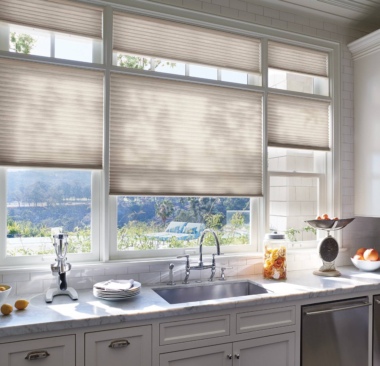 Duette® Cellular Shades in a kitchen window near Silver Springs, MD 